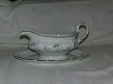 Haviland China Blue Garland Gravy Boat & Underplate Bavarian Germany Fine China