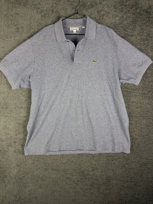 Lacoste Classic Fit Polo Shirt Mens 2XL Mottle Blue Short Sleeve Logo