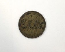 Antique S.K. Co. Trade Token 5 In Diamond On Reverse, Five Cents In Trade