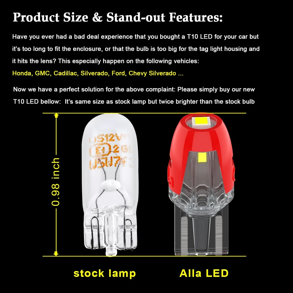 Светодиодный боковой маркер Alla/внешний мигалка/лицензионный свет/лампа вежливости, желтый - Изображение 4 из 4