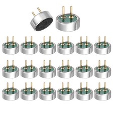 Cylindrical Electret Condenser Mic Inserts with Pin 6 2.2mm Pack of 20 Silver