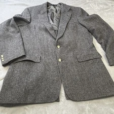 Austin Reed regent street Men's Tweed Sport Coat Blazer Two Button gray Wool 44