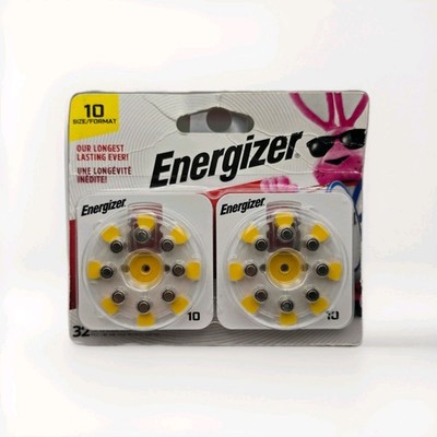 Energizer Hearing Aid Batteries, Size 10, 32-Pack (4 X 8 Packs)