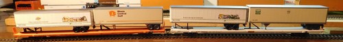 WALTHERS GOLD LINE DOS COCHES PLANOS SANTA FE 89' ATSF #291504 y #296530 y TRLRS HO | Zustand: Used