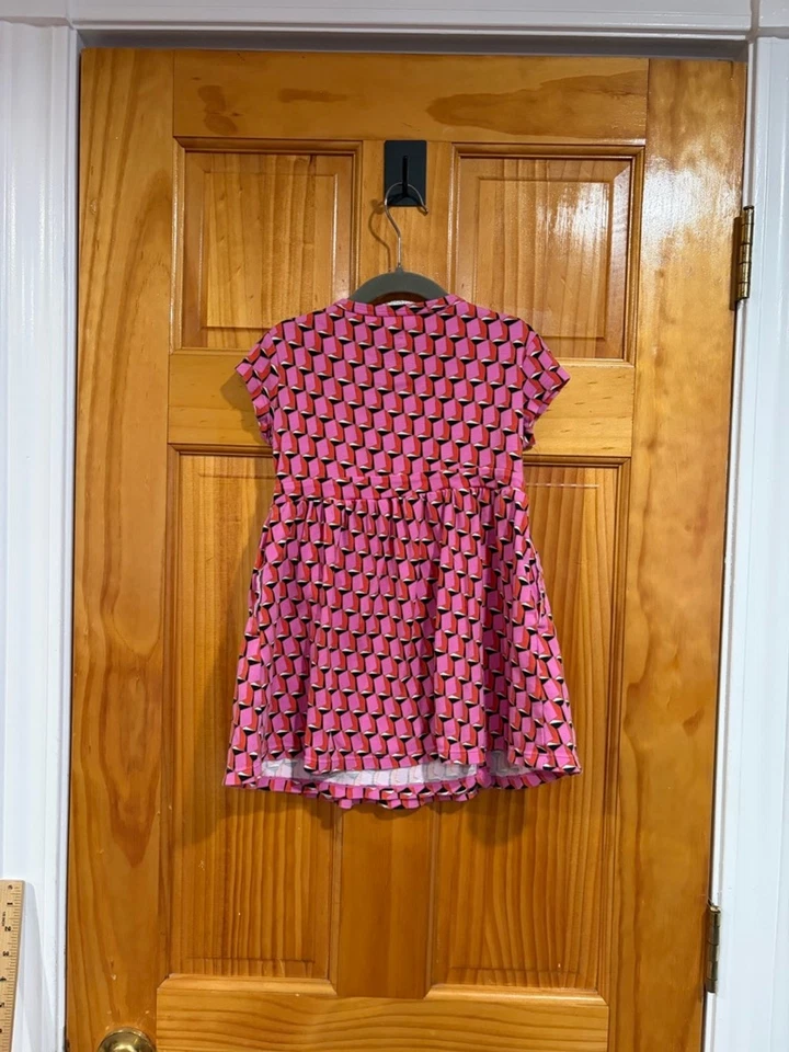 Vestido Diane von Furstenberg Niña Imitación Envolvente Rosa Estampado Geométrico Talla XS 4/5 Foto 3 de 3