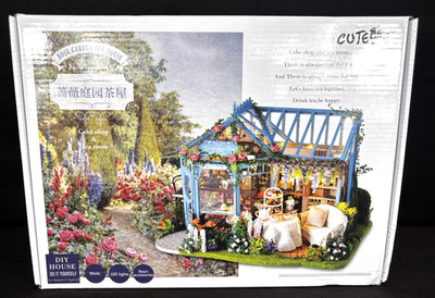 DYI Rose Garden Tea Miniature House Furniture Kit CUTEBEE Opened Box