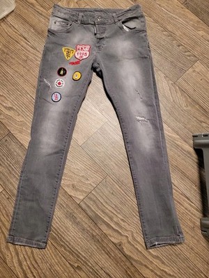Dsquared2 Light Gray Ripped Skinny Paint Jennifer Jeans Pants Trousers Size 48