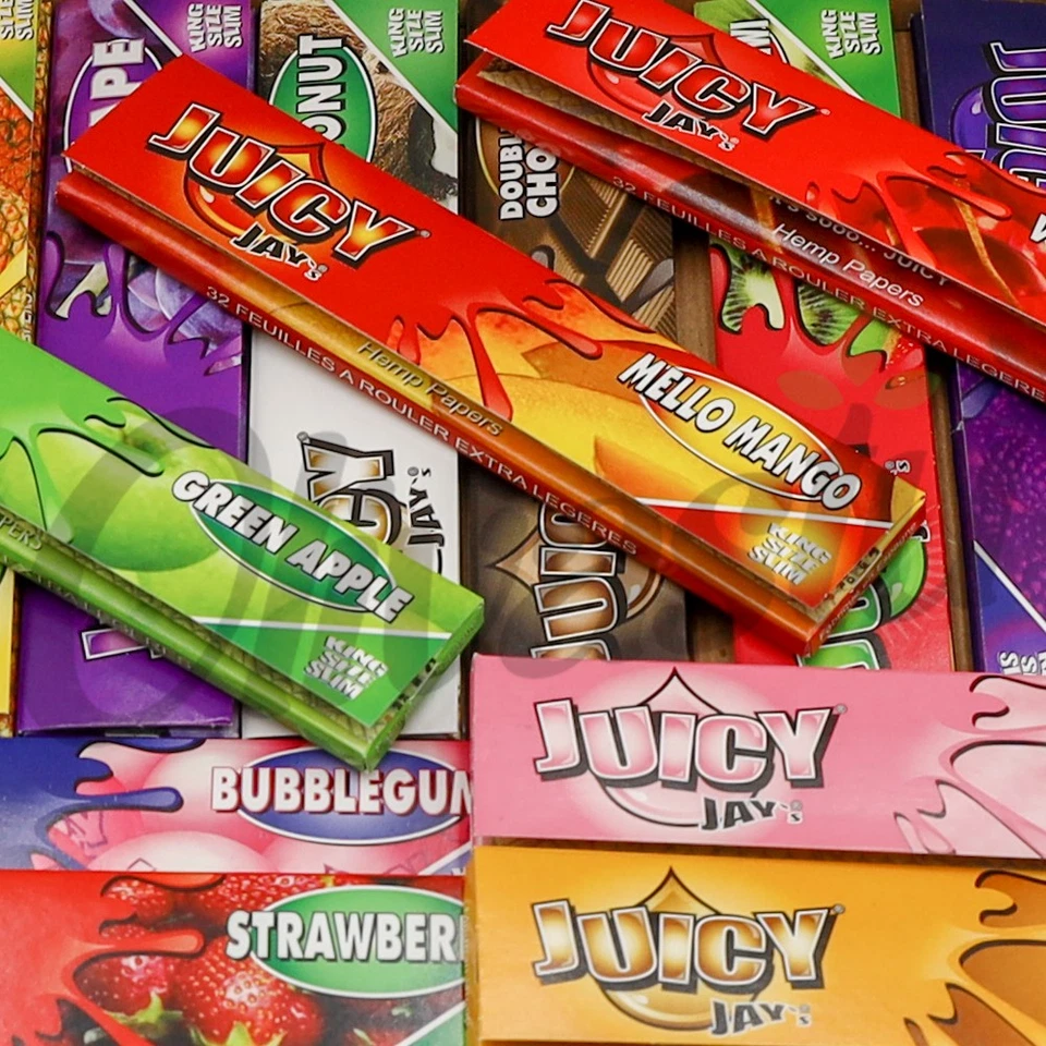 JUICY JAYS 24 Pack Juicy Jay King Size Rolling Papers Flavoured Papers Boxed Skins Slim