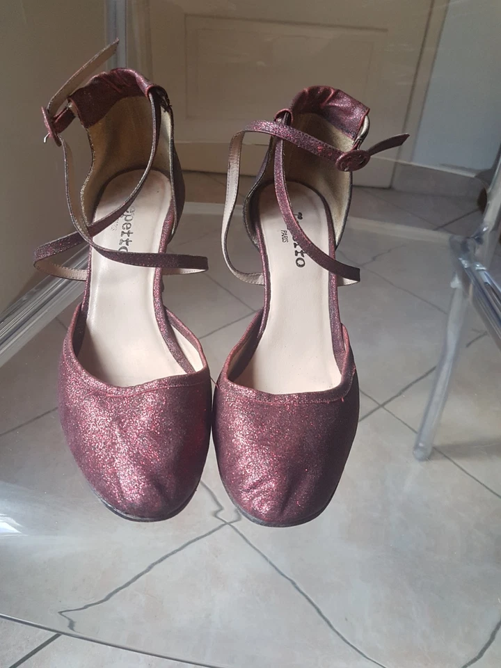 Repetto escarpins rose bordeaux paillette pointure 41 - Photo 1/4