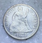 1875 - Seated Liberty Dime 10c - XF Details - Bend in the Center