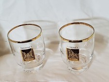 Thornes  Scotch Glasses Set Of 2 22k Gold Rim...
