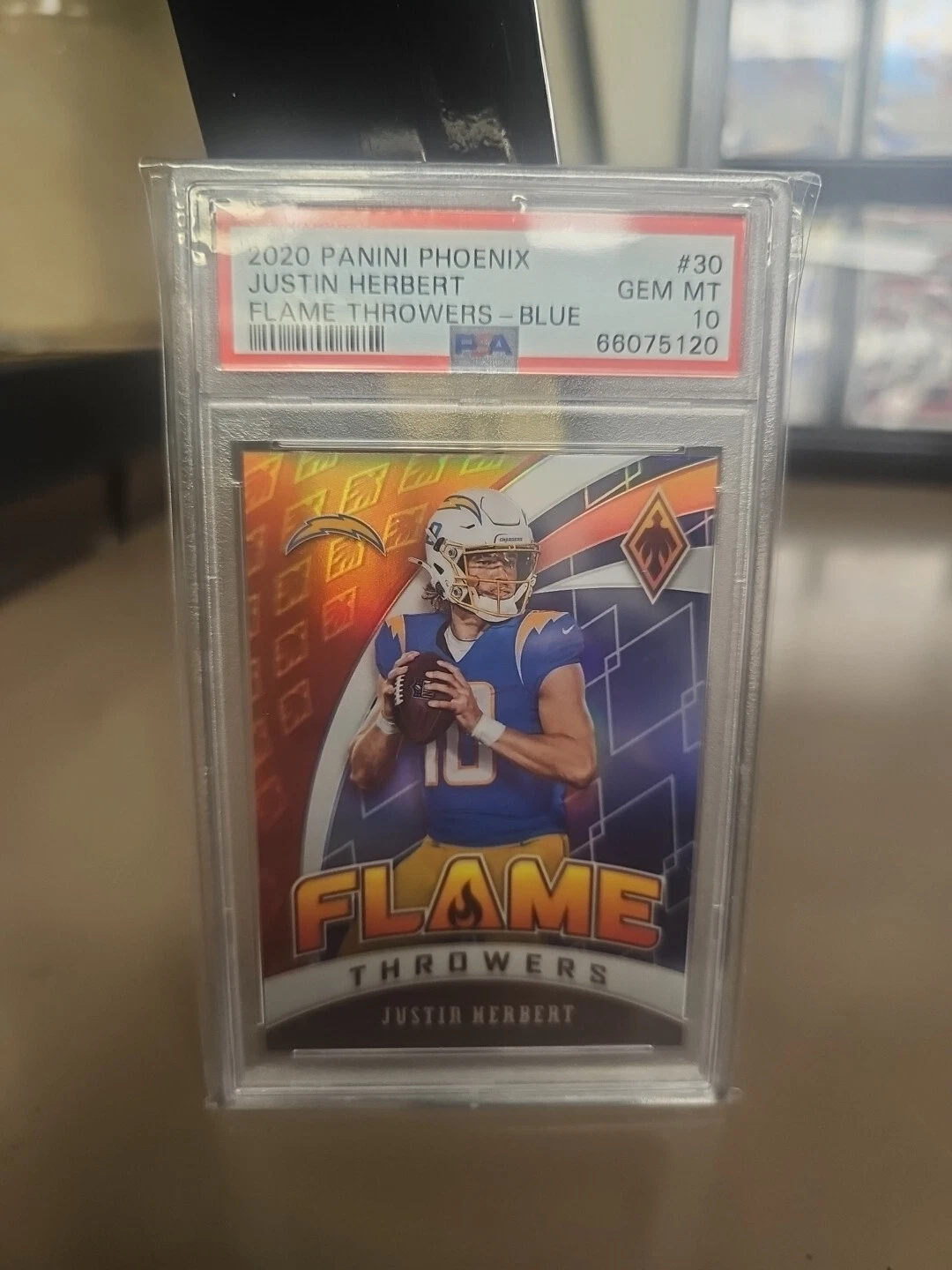 Justin Herbert Panini Phoenix Flame Throwers #30 Blue