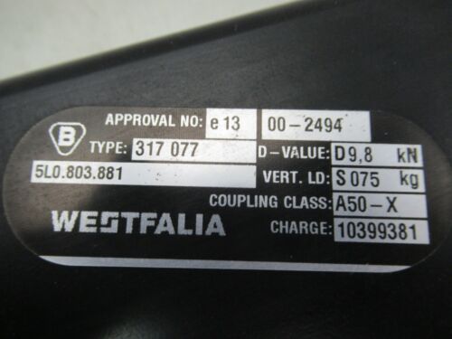 SKODA YETI (5L) Anhängerkupplung AHK Westfalia abnehmbar 5L0803881 Bj.2009 (274 - Bild 5 von 12