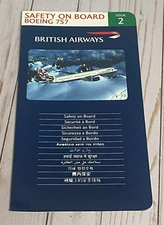 British Airways Boeing 757 Safety Card - Issue 2