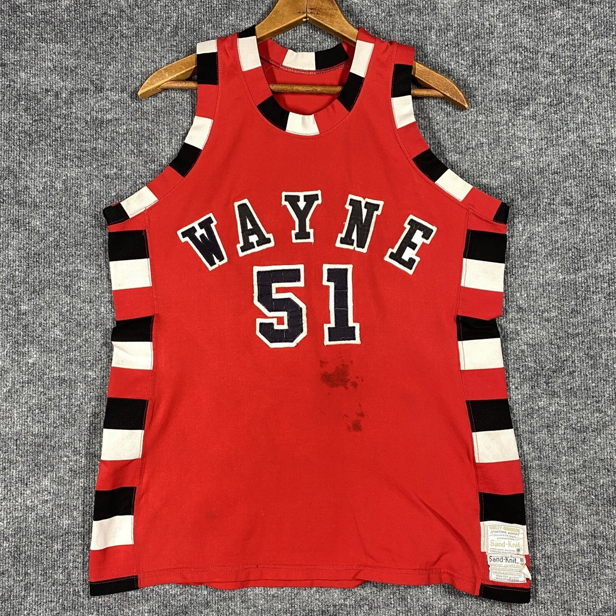 VINTAGE 60s 70s Sand Knit Harley Davidson Basketball Jersey Size