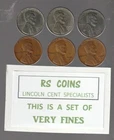1943 / 1943D / 1943S / 1944 / 1944D / 1944S ~ 6 coin  VERY FINE LINCOLN CENT SET