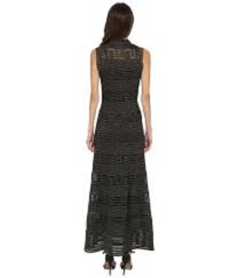 M Missoni Women's Solid Lurex Sleeveless Maxi Dress Black 40 (US 4)