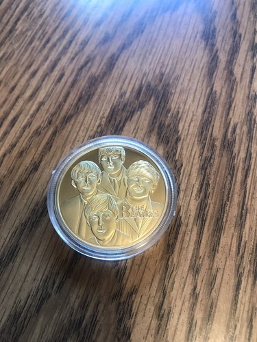 The BEATLES Embossed Gold Clad Limited Edition Tribute Coin In Hard Shell Case - Picture 6 of 7