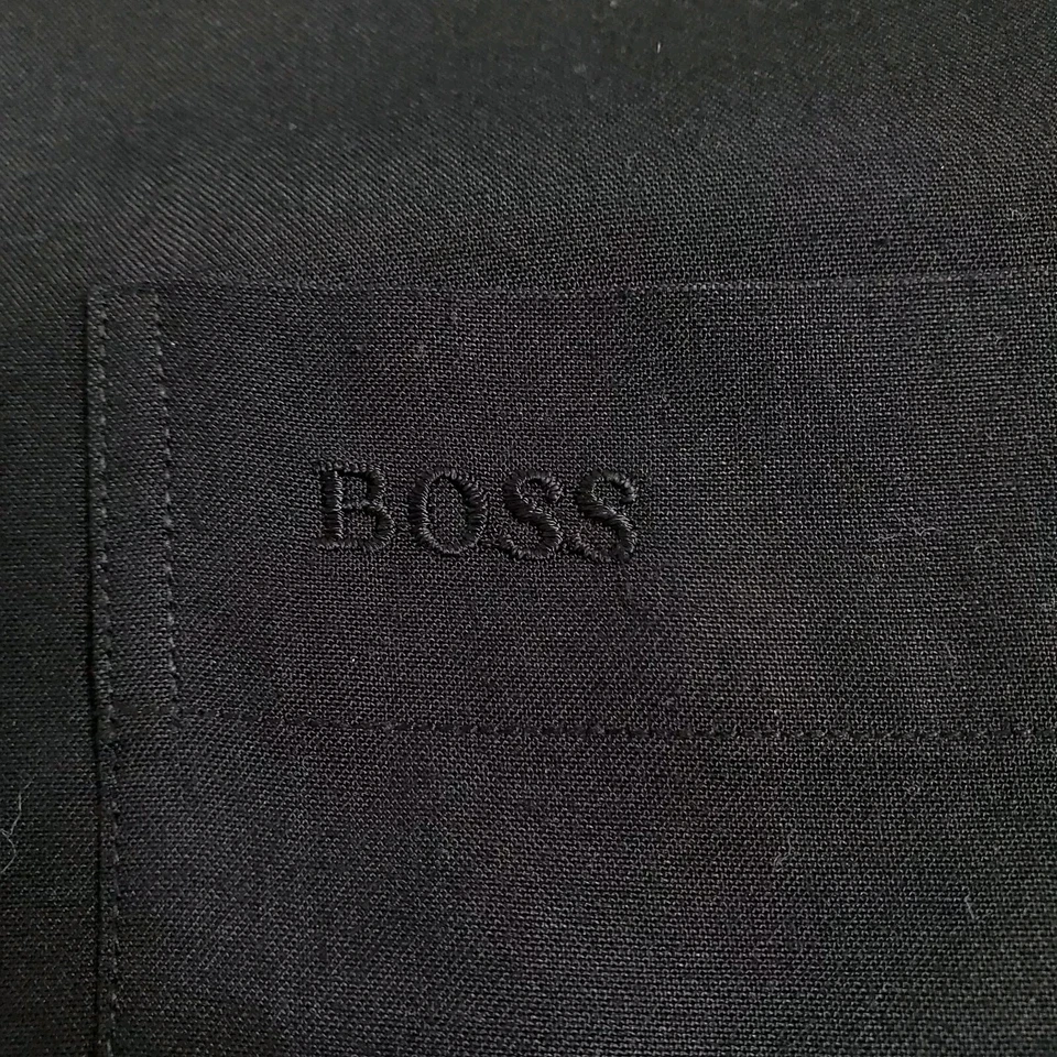 Hugo Boss Black Button Up Shirt Neck 18 Size XL Long Sleeve Dress Business Mens - Image 3 of 4