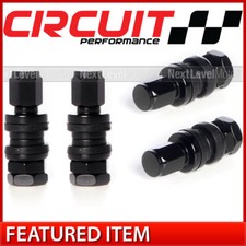 Circuit Performance VS33 Black Short Aluminum Bolt-In Valve Stems 33mm Set of 4