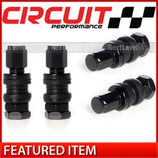 Circuit Performance VS33 Black Short Aluminum Bolt-In Valve Stems 33mm Set of 4