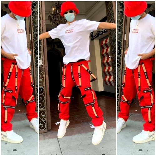 Red | Orange Straps Fashion Pants | eBay