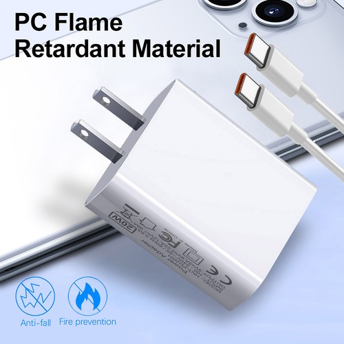 PD 20W USB-C Power Adapter Fast Wall Charger For Apple iPhone 15 Pro Max 15 Plus - Photo 4 sur 30