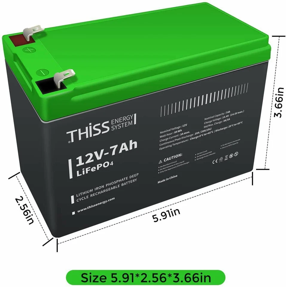 12Volt 7Ah/100Ah LiFePO4 Deep Cycle Lithium Battery for RV System Marine LOT NEW - Image 4 of 4