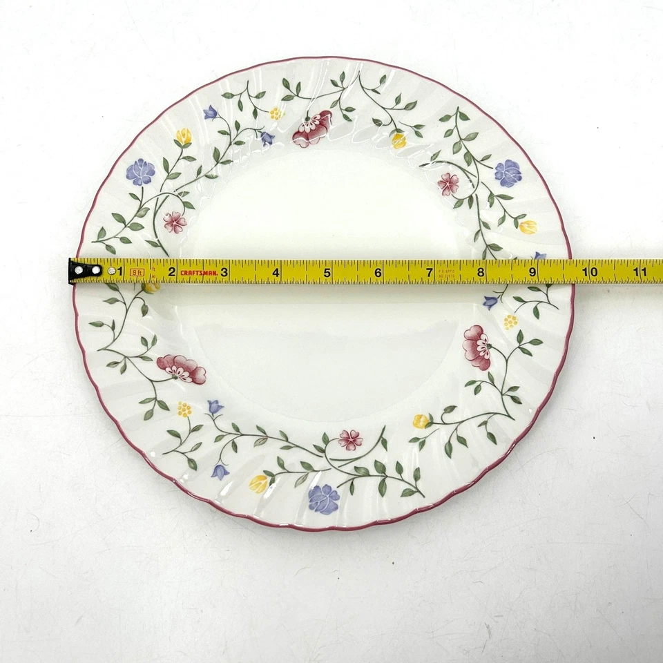 JOHNSON BROS. Juego de 4 Platos de Cena Inglaterra Vintage China Blanco Floral 9.75" Foto 4 de 4