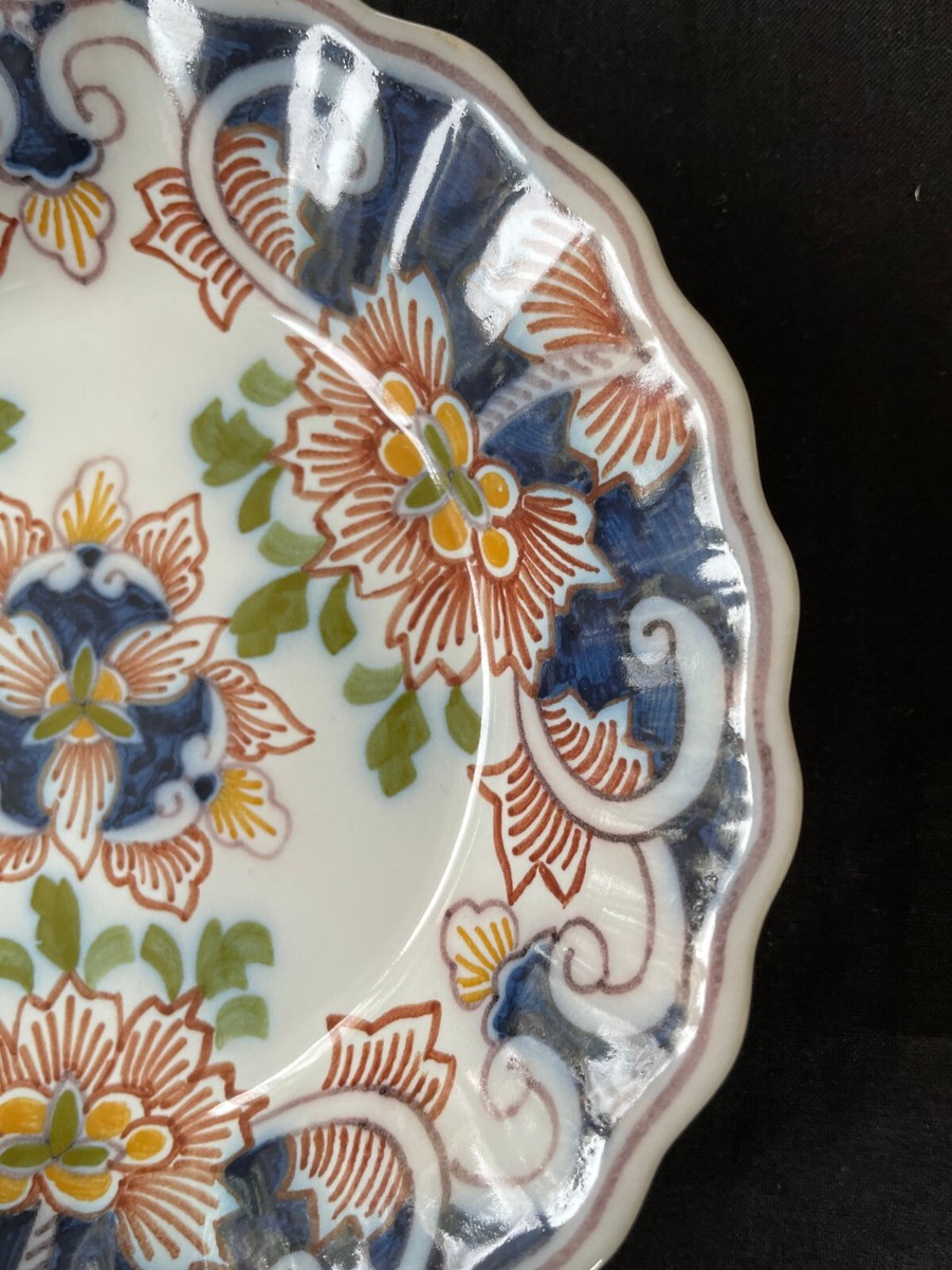 B-Set /  Tichelaar Makkum サイドプレート WALL PLATE TICHELAAR MAKKUM BEAUTIFUL DECORATED . Marked