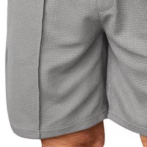 Mens Short Sleeve Polo Shirts Shorts Mens Waffle Fashion Casual Tracksuit Sets - Picture 14 of 32