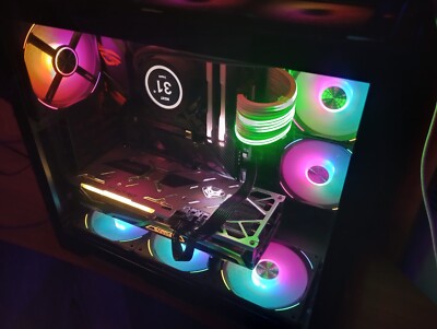Black Custom Gaming PC, RGB, AMD, Ryzen 7 Pre Built
