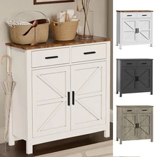 Modern Farmhouse Barn Door Sideboard Buffet Kitchen Storage Cabinet Coffee Bar