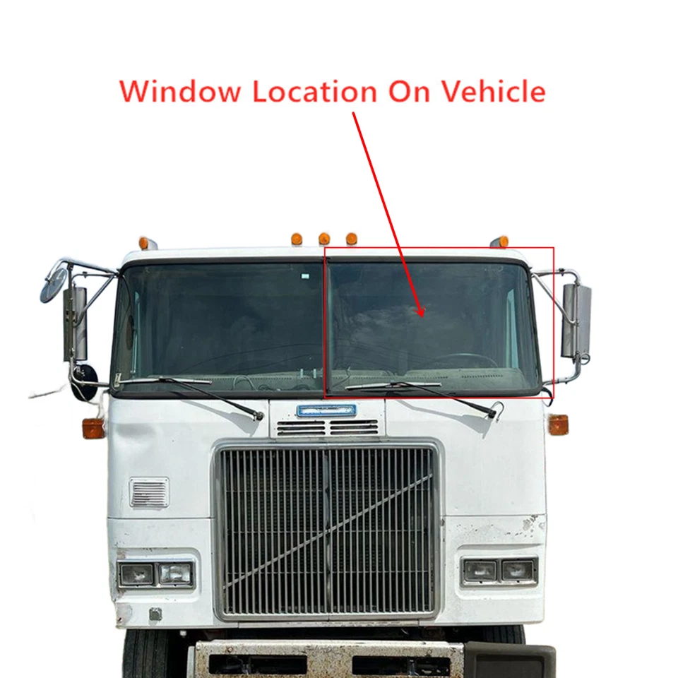 Fit Autocar Volvo White WX WH Xpeditor Driver Left Side Front Windshield Glass - Image 3 of 4