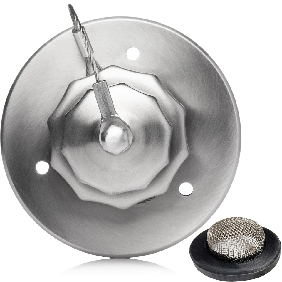 Entrada de aço inoxidável de água de metal RV City com válvula de retenção flange mangueira conector enchimento - Imagem 3 de 3