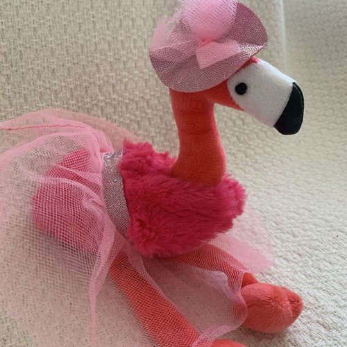 Small Hot Pink Plush Flamingo Glitter Sassy Tropical Bird Tutu Wishpets Felicia - Picture 2 of 13