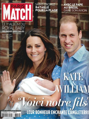 PARIS MATCH n°3349 25/07/2013  Kate&William/ Saint-Tropez/ Kennedy/ Jackman - Zdjęcie 1 z 1