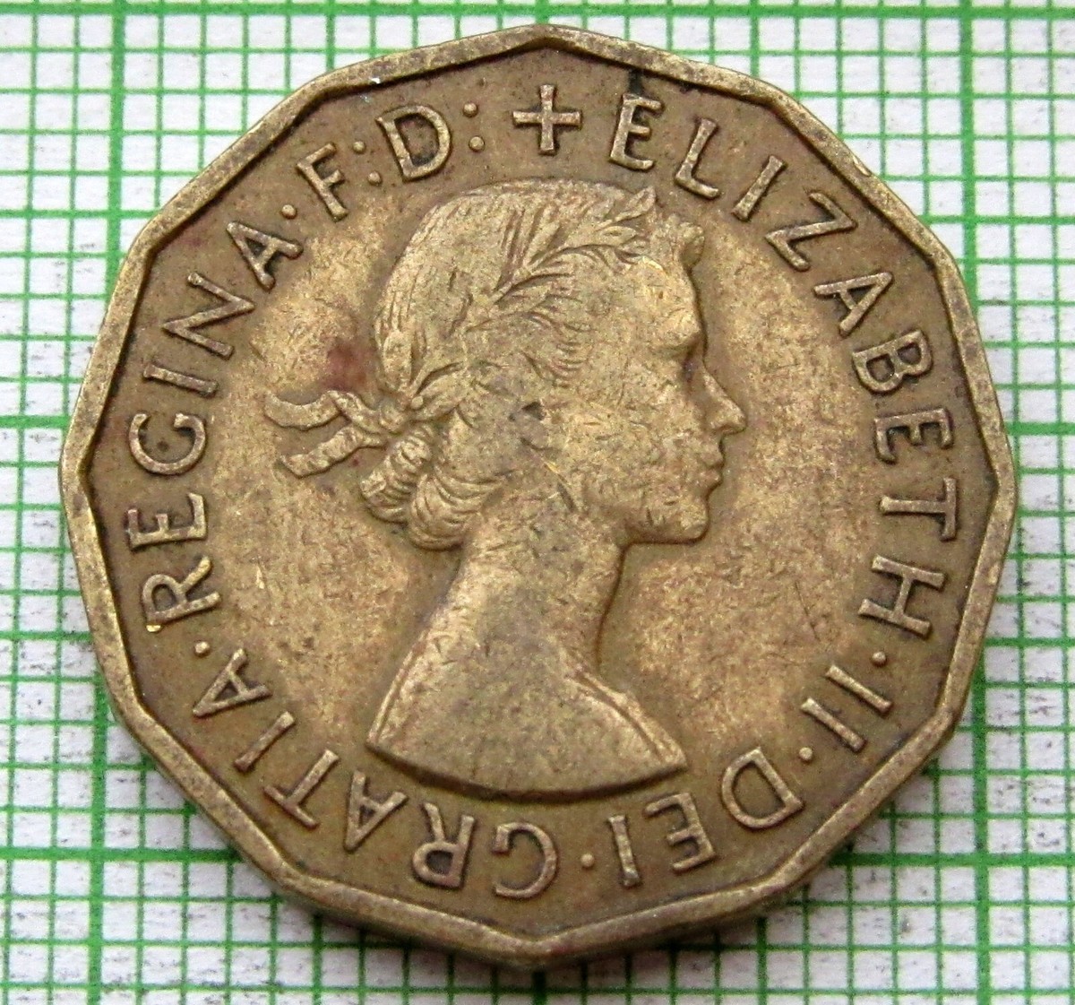 GREAT BRITAIN ELIZABETH II 1955 THREEPENCE 3 PENCE, BRASS | eBay