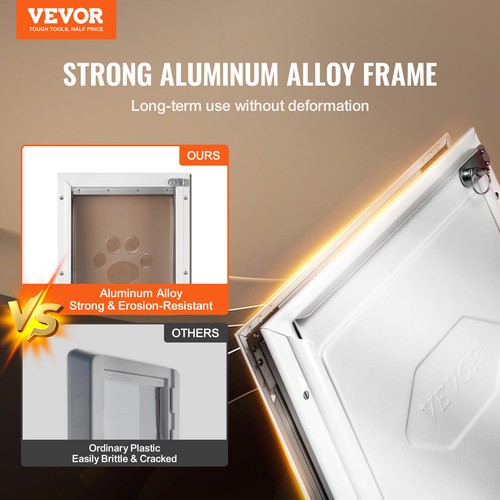 VEVOR Haustierklappe Katzenklappe Hundeklappe Magnetklappensystem Aluminium M - Foto 2 di 12