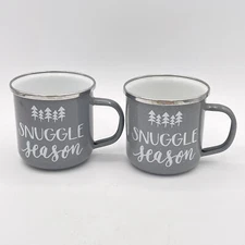 (2) Snuggle Season Threshold 12 oz Enamel Mug (no box) For Coffee / Hot Cocoa