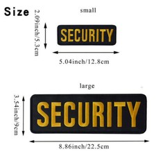 SECURITY Patch with Hook and Loop for Vest Clothes Backpacks Hats Yellow
