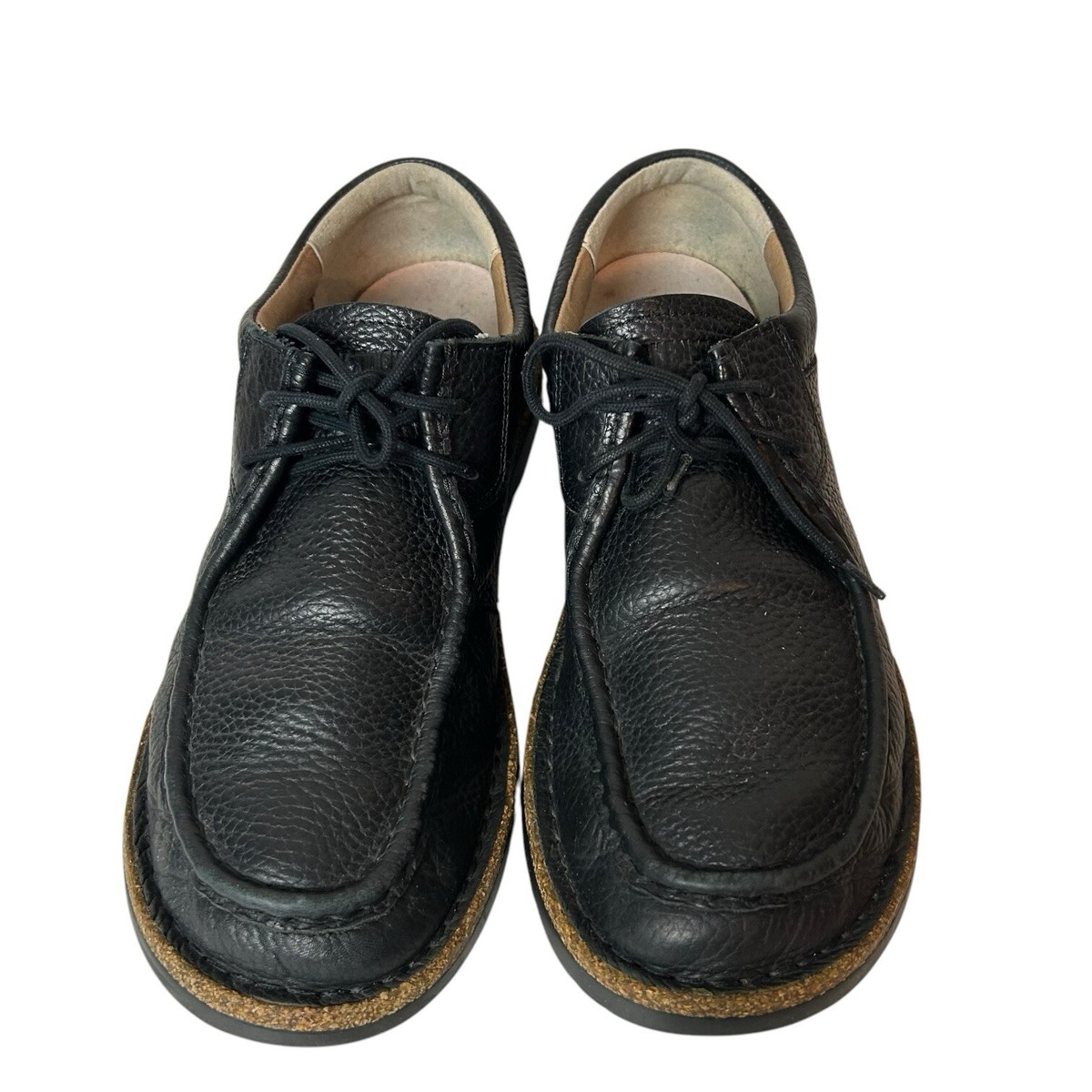 Birkenstock Pasadena Pebbled Leather Lace Up Shoes Black Birkenstock Pasadena Pebbled Leather Lace Up Shoes Black