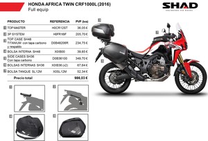 SHAD HONDA AFRICA TWIN CRF1000 L (2016-2016) 8600987448844 ...