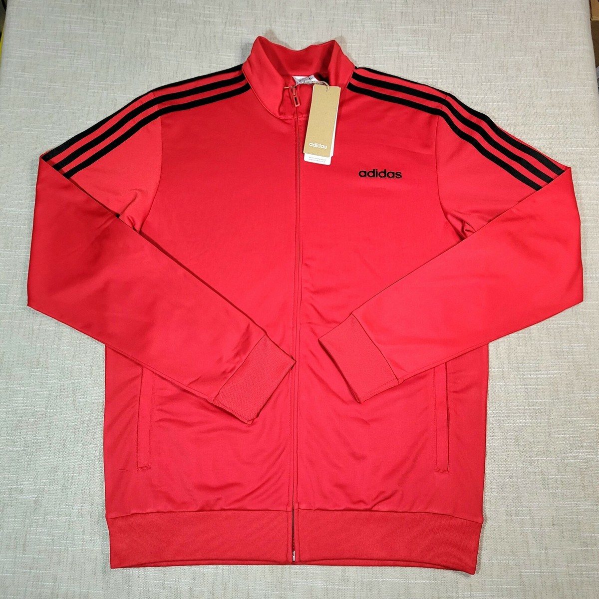 ADIDAS Tracksuit Jacket & Pants Small Mens Red Black Tricot