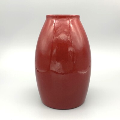 1980s Scheurich Amano Red Torpedo Squat Vase | Chairish Amano Torpedo Vase, Red main image 1