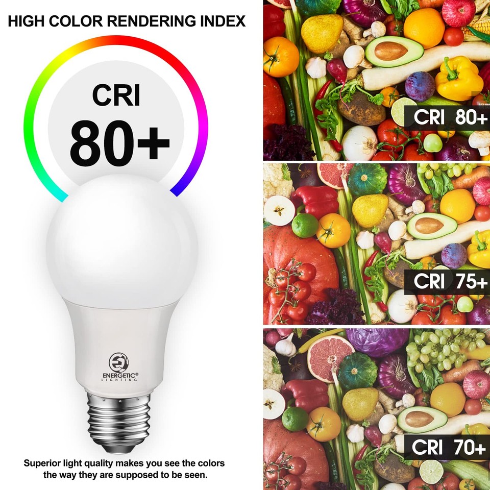 Energetic LED Bulbs 100 Watt Equivalent，Daylight 5000K A19 Dimmable