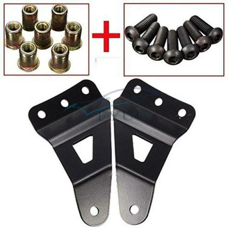 Soporte de tira de luz LED para techo todoterreno de acero negro para automóvil Foto 3 de 4