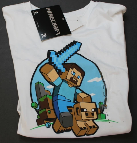 Mojang Jinx Minecraft White Short Sleeve Adult Size Large T-Shirt