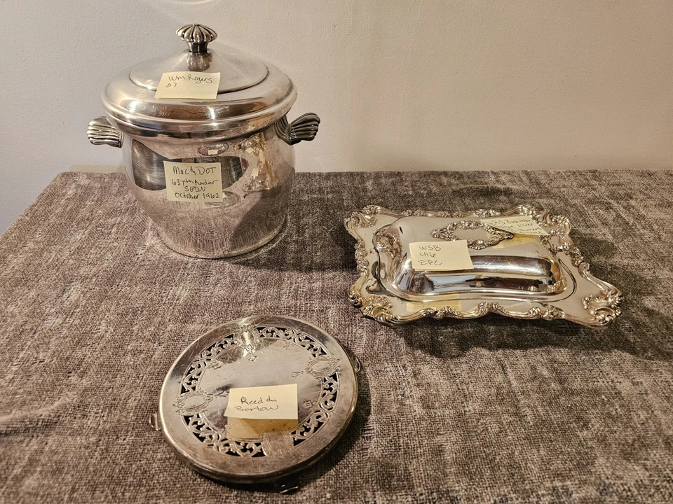 VINTAGE- ANTIQUE Silverplate Dishes LOT OF 3- W&S- REED/BARTON- WM Rogers-MacDoT - Image 3 of 4