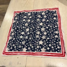 Red , White & Blue Bandanna Stars Patriotic America  USA 19” Square